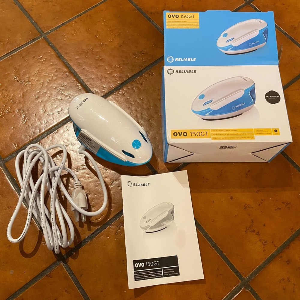 NIB:  Reliable OVO 150GT Travel Iron & Garment Steamer
